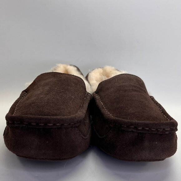 Fireside by Dearfoams Melbourne Genuine Shearling MocSlippers Sz 10 Coffee Brown - Picture 3 of 15